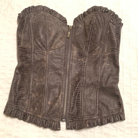 Snake python print zip up bustier top 💗 - Picture 8 of 9